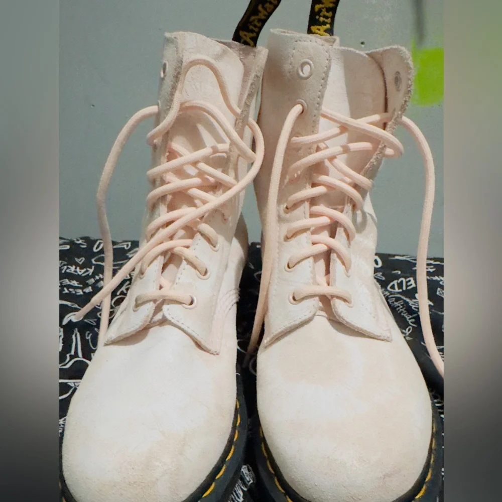 Dr. Martens Light Pink Combat Boots - Picture 2 of 4